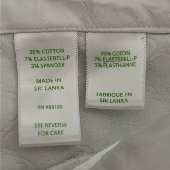 Lilly Pulitzer Crispy White Textured Cotton Blend Skinny Pants - Size 10 - Picture 4 of 14